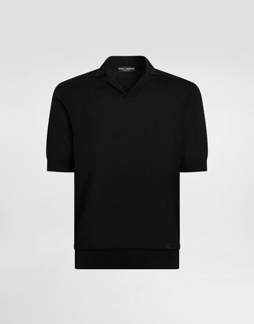 Dolce & Gabbana Silk knit polo shirt Dolce & Gabbana Silk knit polo shirt Black GXZBTZJBSPK