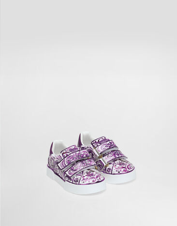Dolce & Gabbana Majolica-print sneaker in nappa calfskin Multicolor DN0201AI396