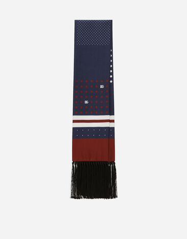 Dolce & Gabbana Silk scarf with fringing Print GQ704EG0TE5