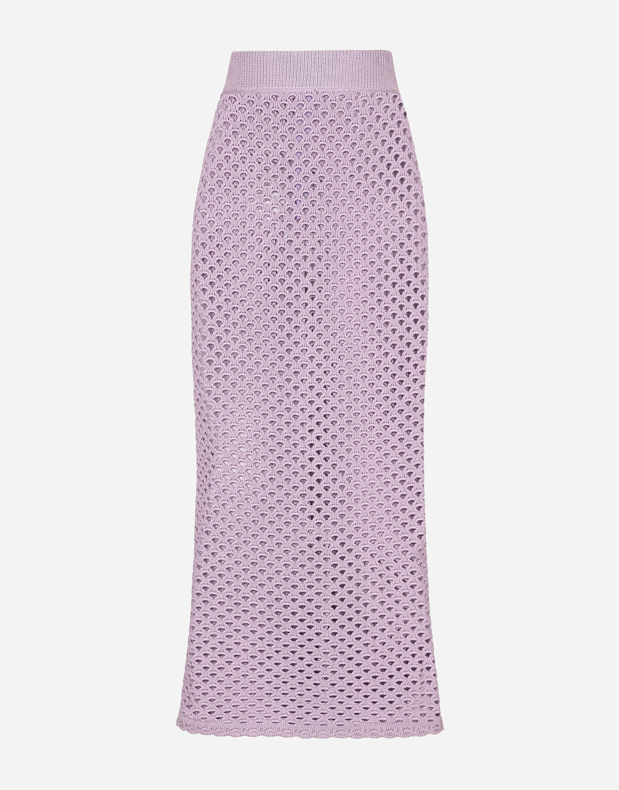 Jupe fourreau longue au crochet en Lilas pour femme Dolce Gabbana