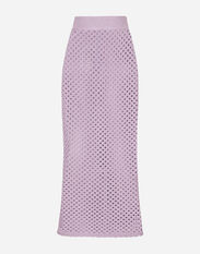 Dolce & Gabbana Long crochet pencil skirt Print F4CS6THS5Q0