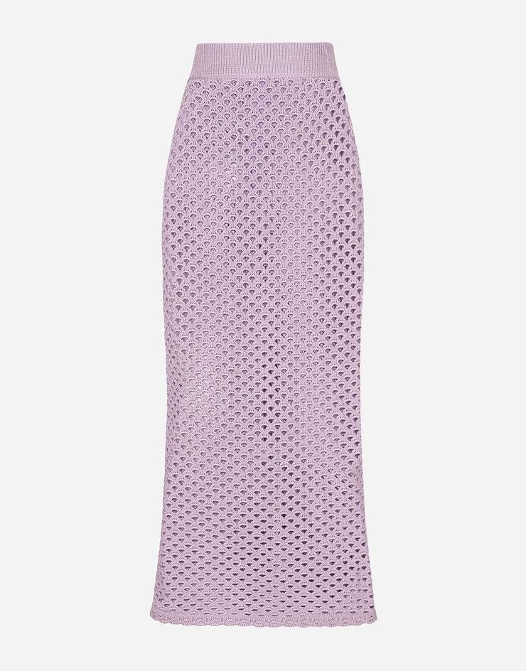 Dolce & Gabbana 钩编长款直筒半裙 淡紫色 FXO06TJFMBY