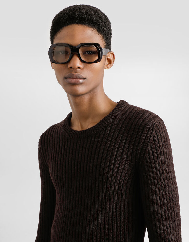 Dolce & Gabbana Ribbedwool pullover Brown GXQ83TJCVG6
