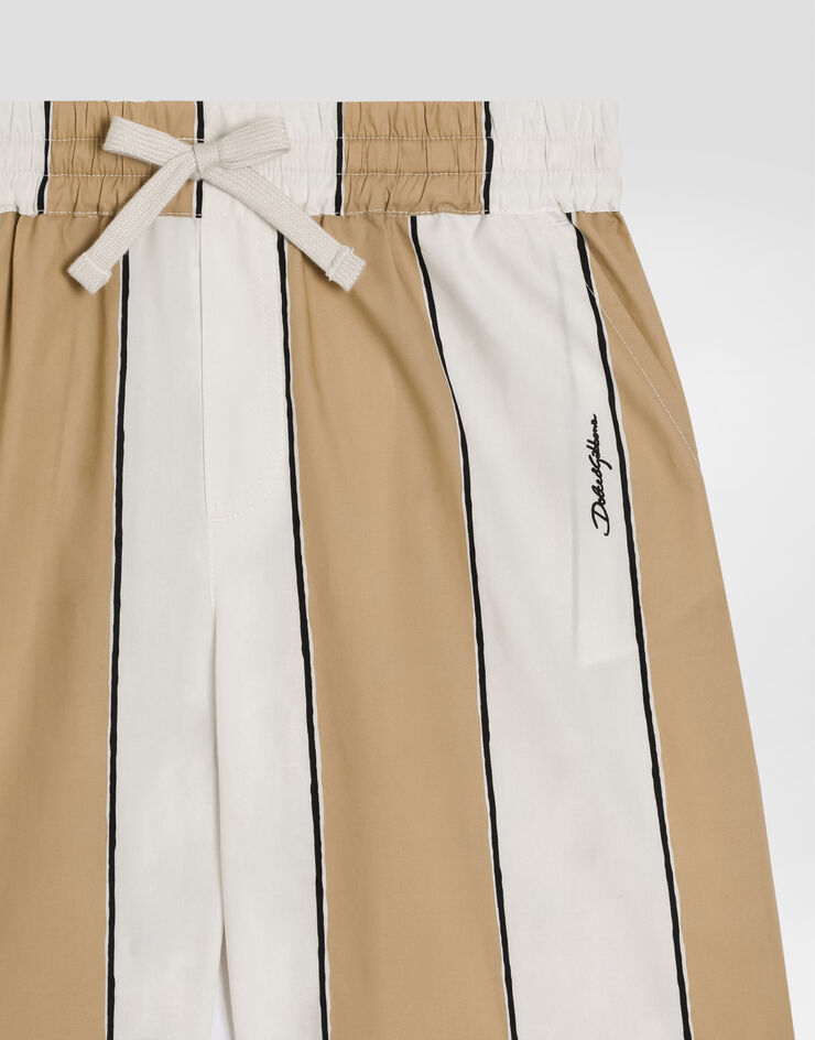 Dolce & Gabbana Poplin bermuda shorts with striped print Multicolor L43Q54HS5UH