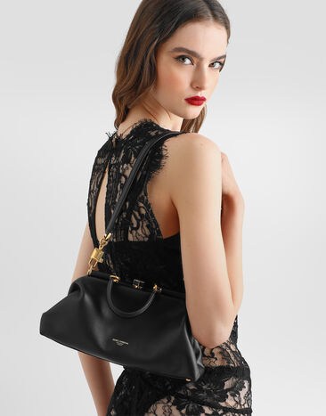 Dolce & Gabbana 미디엄 Grandma 핸드백 플롱제 나파 가죽 소재 블랙 BB7986BF984