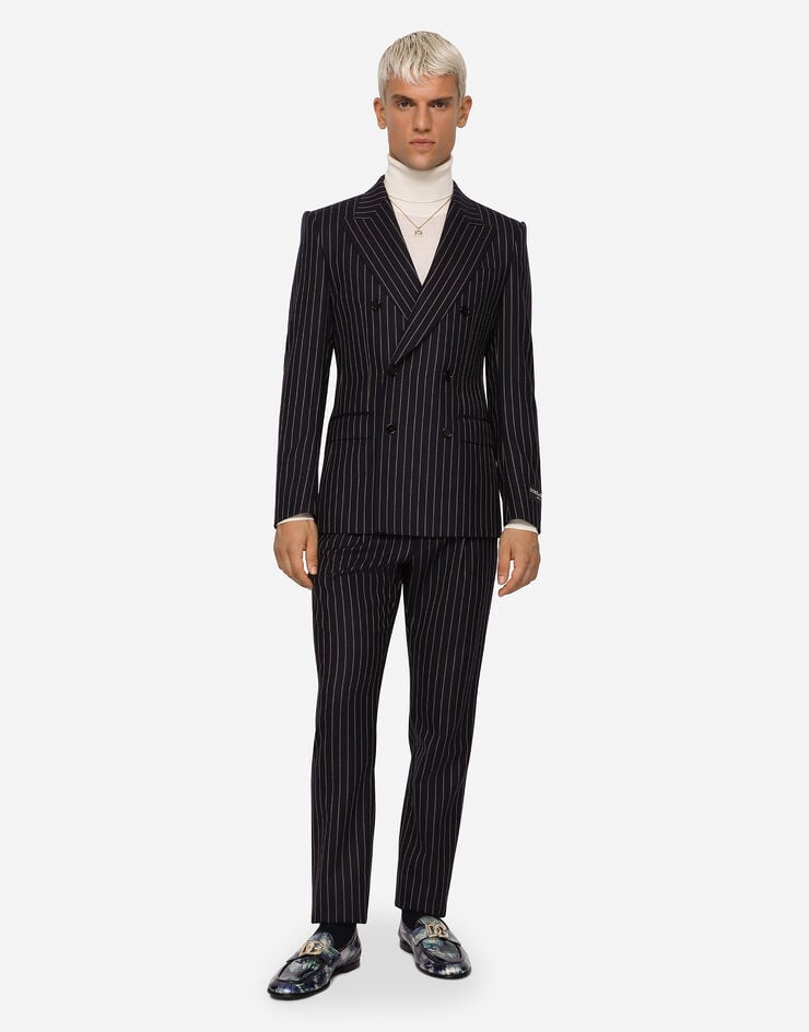 Dolce & Gabbana Double-breasted pinstripe wool Sicilia-fit jacket Multicolor G2PQ5TFR2XI