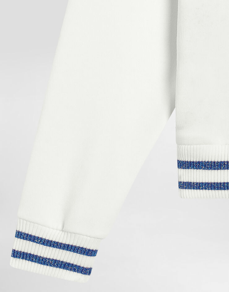 Dolce & Gabbana Felpa girocollo con farfalla e logo DG Bianco L5JWBEG7OJ2