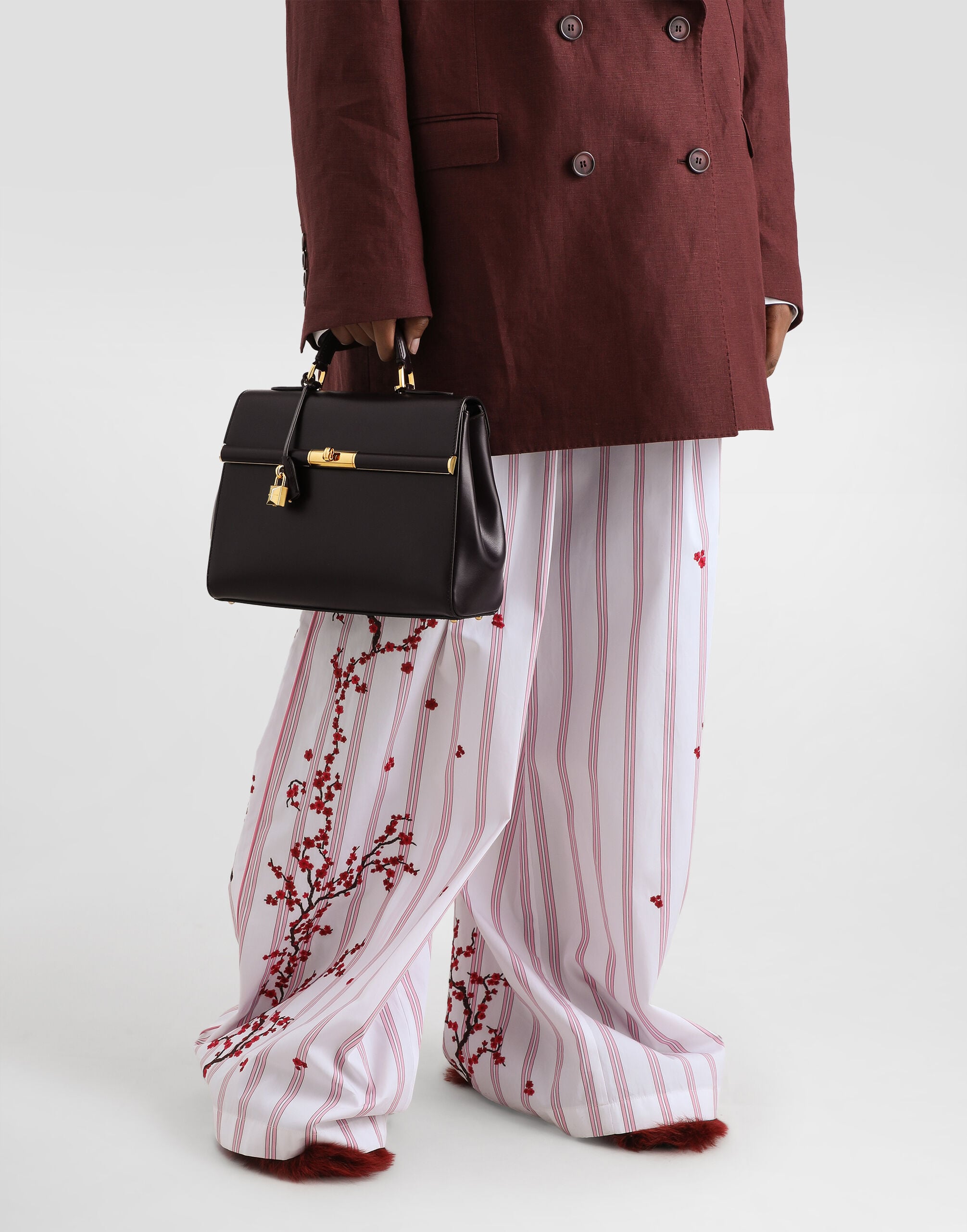 Marlene handbag in palmellato calfskin in Bordeaux for Women