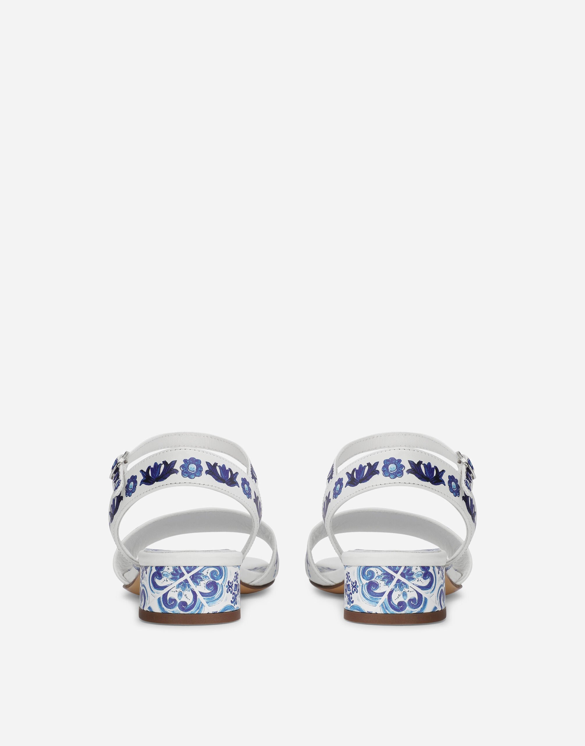 サンダル・ミュール DOLCE & GABBANA MAIOLICA PRINT SLIDES Majolica canvas slides in purple - Dolce Gabbana Kids