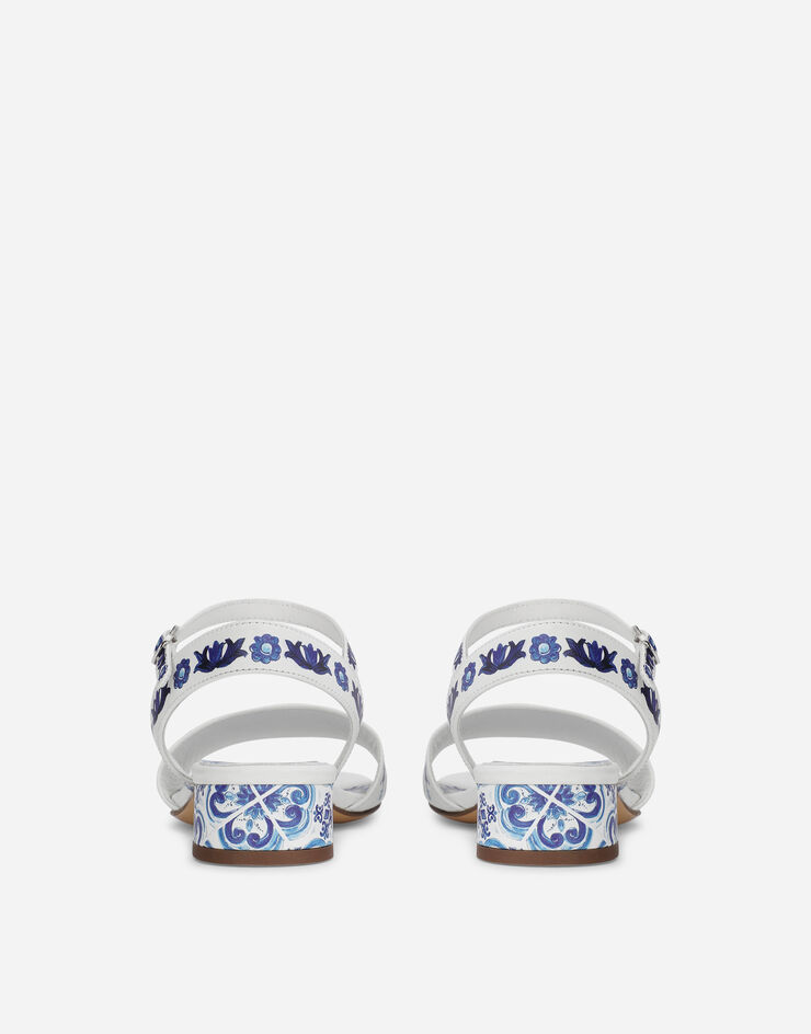 Dolce & Gabbana Sandalette aus Kalbsleder Majolika-Print Mehrfarbig D10935AC113