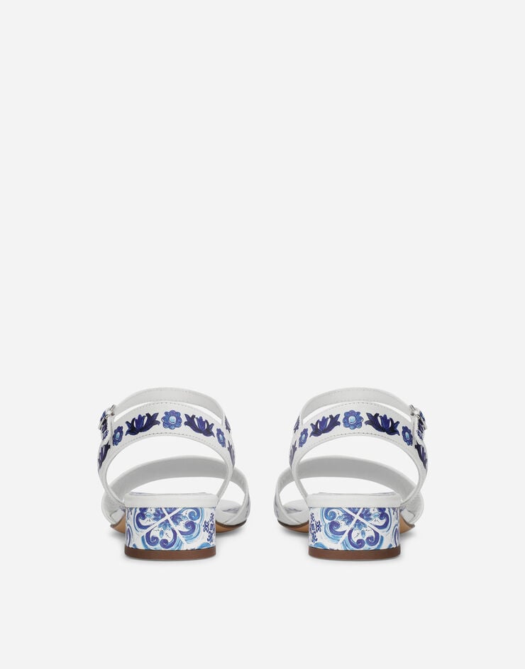 Dolce & Gabbana 마욜리카 프린트 카프스킨 샌들 멀티 컬러 D10935AC113
