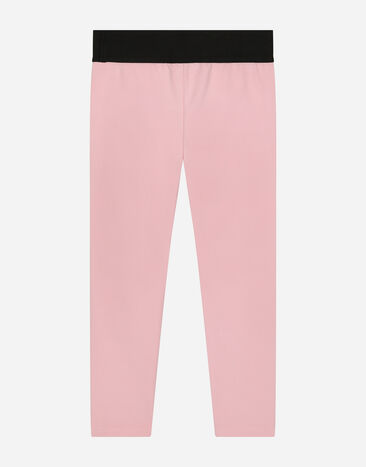 Dolce & Gabbana Jersey leggings with logo tag Rosa L5JP3JG7M7J