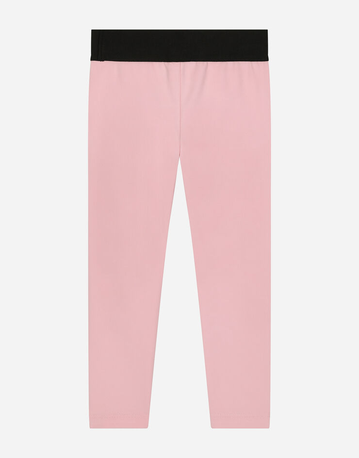 Dolce & Gabbana Jersey leggings with logo tag Rosa L5JP3JG7M7J