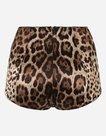 Dolce & Gabbana Culotte de raso estampado leopardo Multicolor O2A18TONO21