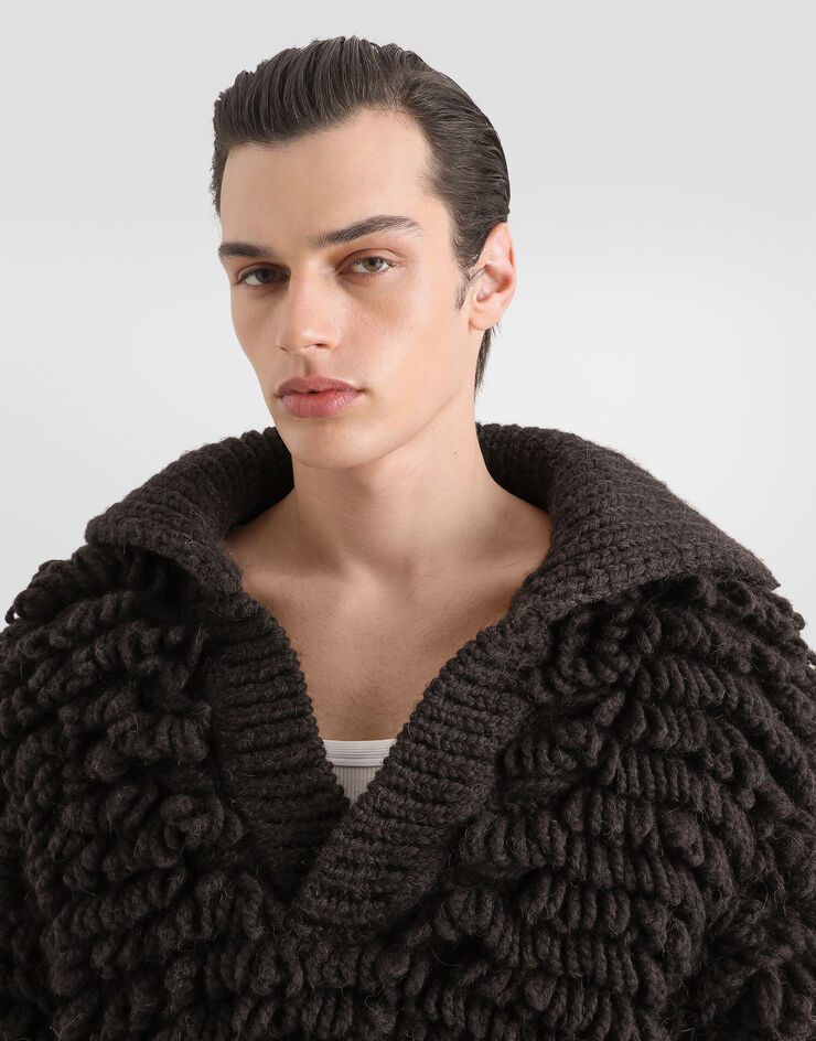 Dolce & Gabbana Fur-effect wool pullover Brown GXY86TJGMMW