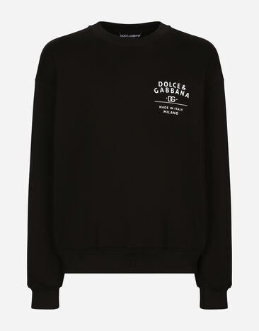 Dolce & Gabbana Round-neck sweatshirt with embroidery Print G9AYCTHJMP9