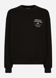 Dolce & Gabbana Round-neck sweatshirt with embroidery Black G9AKATHU7PP