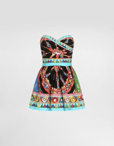 Dolce & Gabbana Carretto-print poplin dress Multicolor F6JLETGDDTE