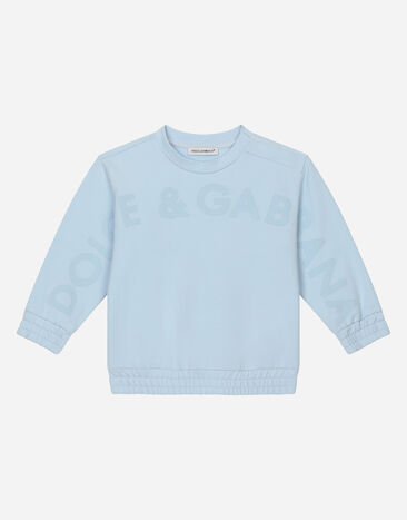 Dolce&Gabbana Round-neck sweatshirt with logo print Grey L1JWIXG7KR2