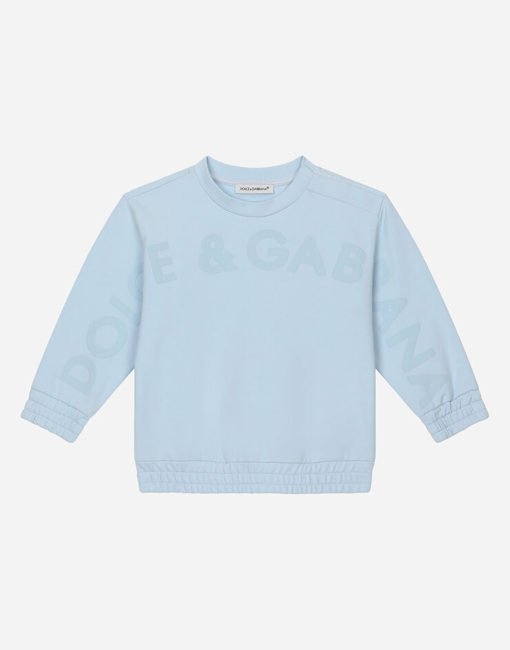 Dolce&Gabbana Round-neck sweatshirt with logo print Grey L1JWIXG7KR2