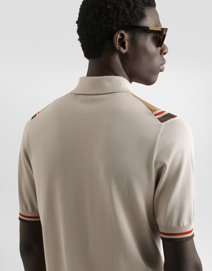 Dolce & Gabbana Satin silk polo shirt Multicolor GXZ02TJBSM6