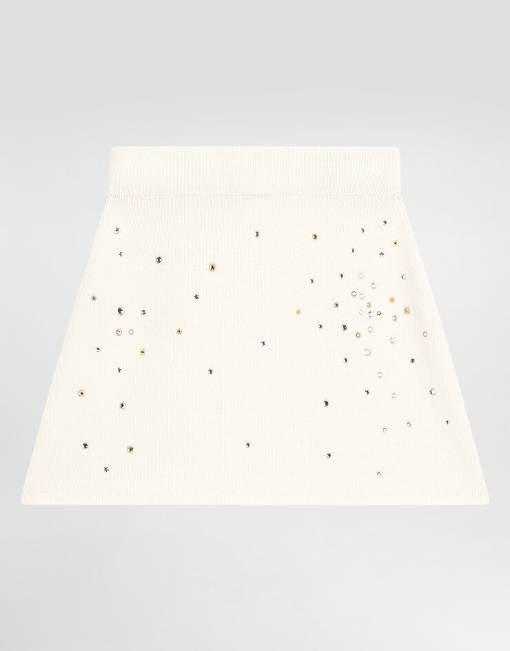 Dolce & Gabbana Falda de punto con strass Dolce & Gabbana Falda de punto con strass Beige L5KI05JDVFB