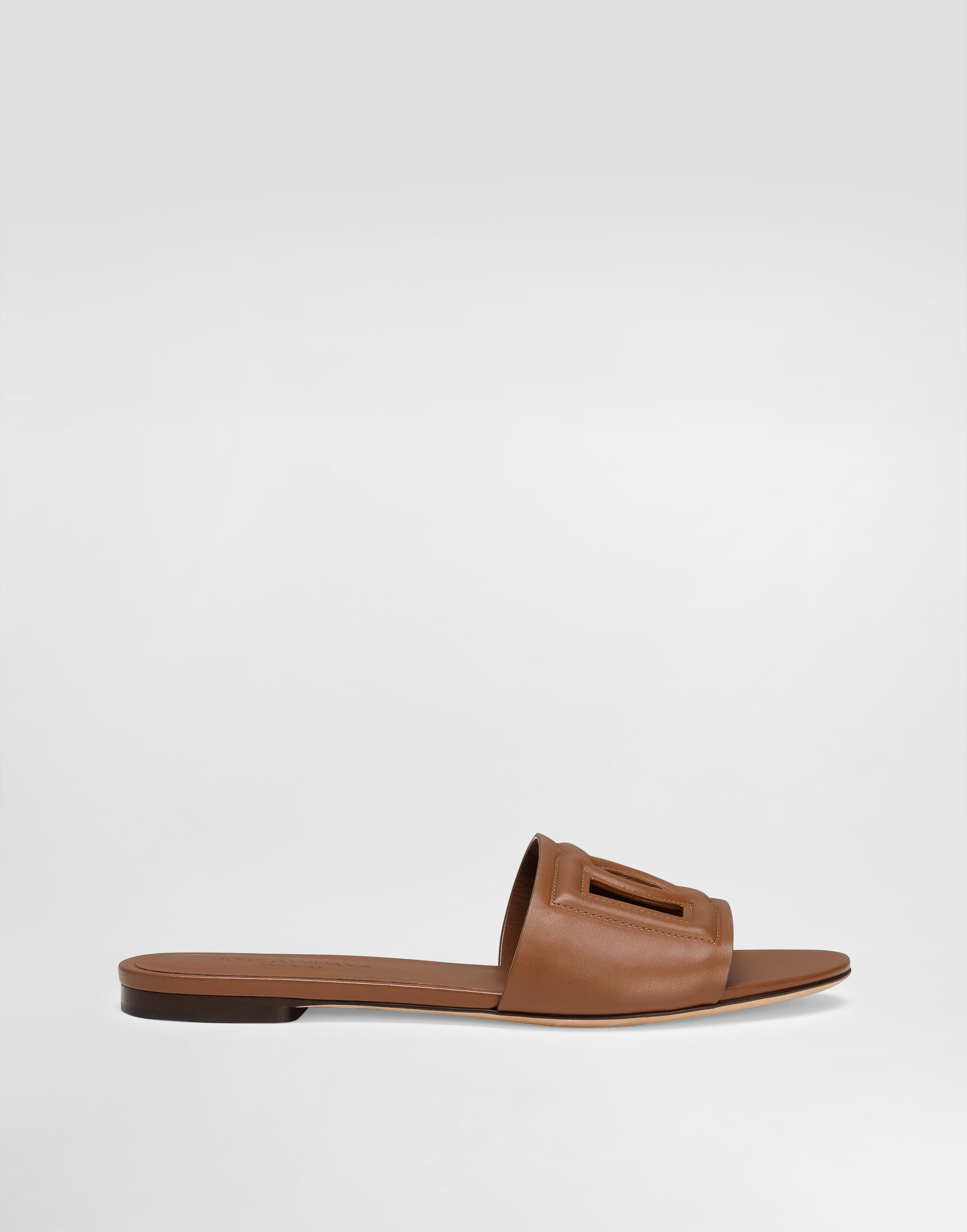 サンダル・ミュール Dolce & Gabbana 'DG Millennials' Slide (CQ0436AY329 80999) Calfskin sliders with DG logo in Orange for Women