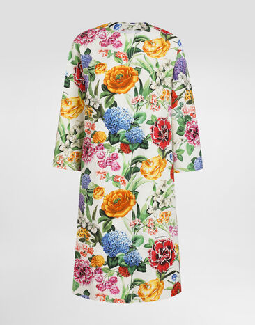 Dolce & Gabbana Floral-print cotton jacquard coat Beige F0W3STHUMVM