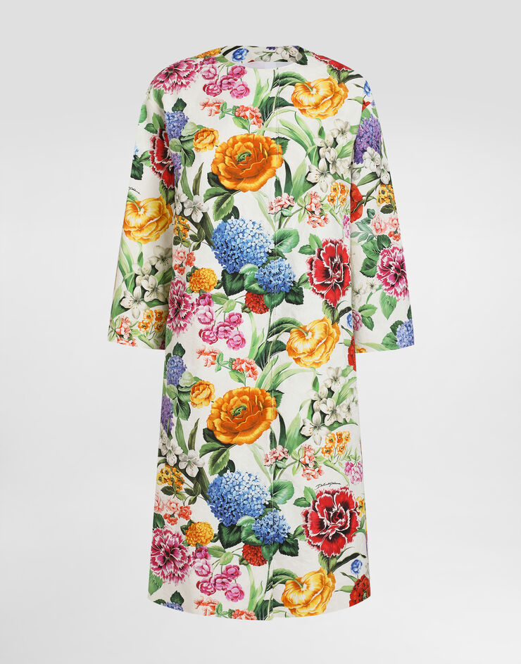 Dolce & Gabbana معطف جاكار قطني بطبعة زهور مطبعة F0AG8TFSFOA