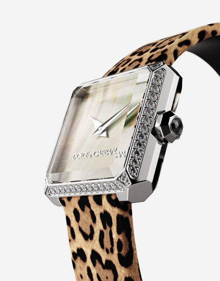 Dolce & Gabbana Stahluhr mit diamanten LEOPARDENMUSTER WWJC2SXCMDT