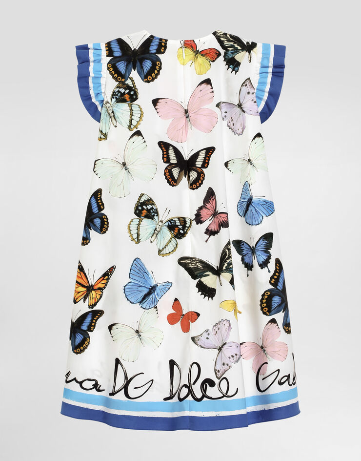 Dolce & Gabbana Poplin dress with butterfly print Print L53DW2FI5KS