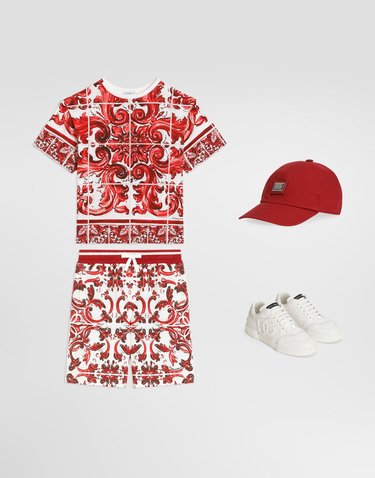 Dolce & Gabbana Bermuda en molleton à imprimé majolique Multicolor L4JQR4II7KU