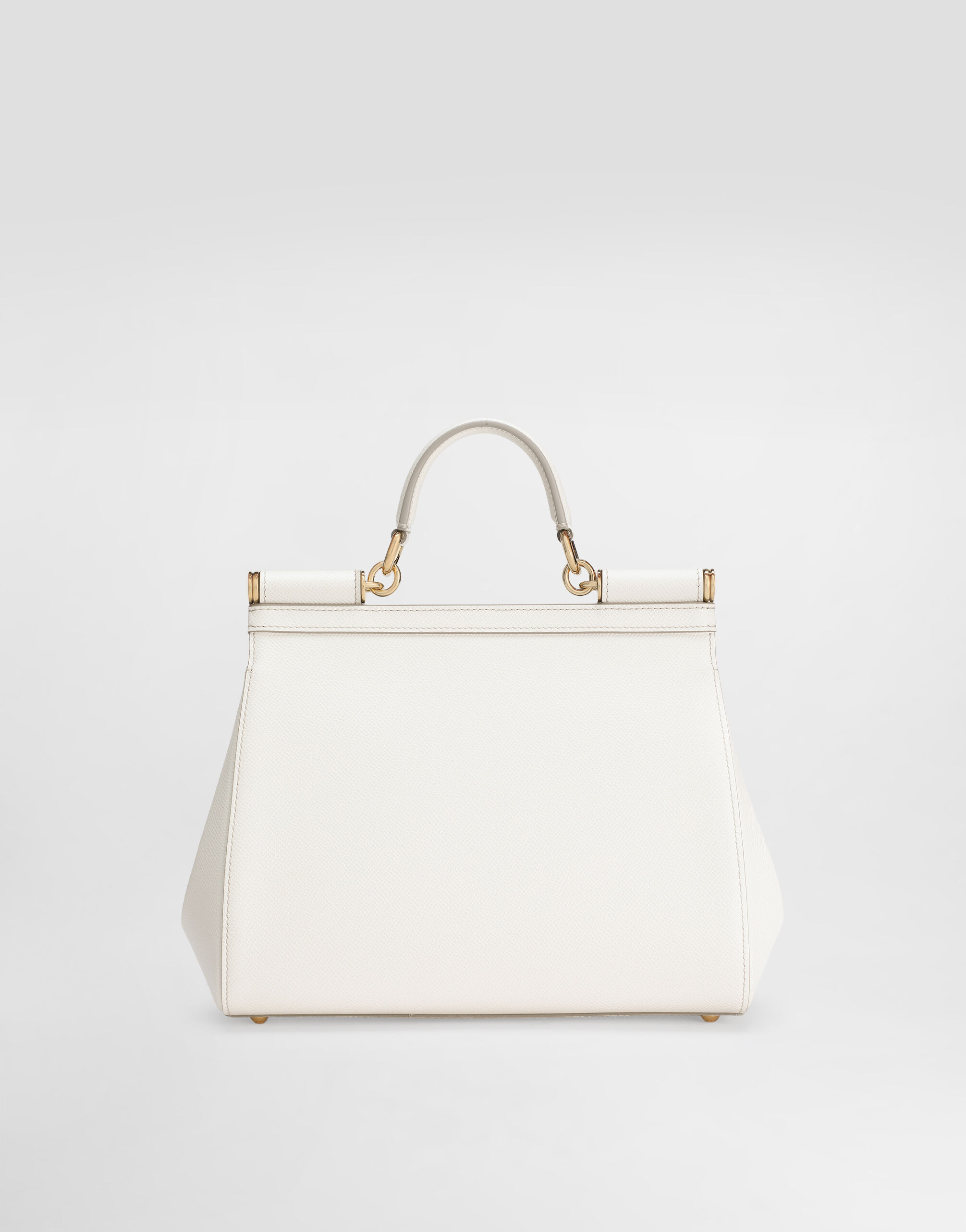 Medium Sicily handbag in dauphine leather in White for Women
