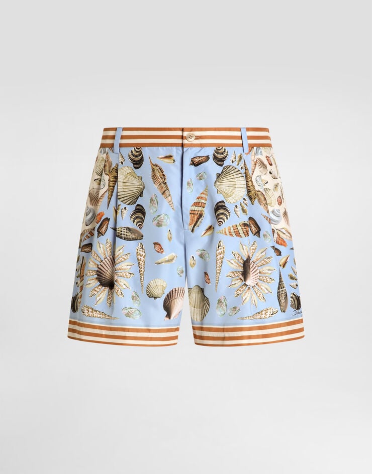 Dolce & Gabbana Boxer da mare corto stampa conchiglie Multicolore M4E68TFIM69