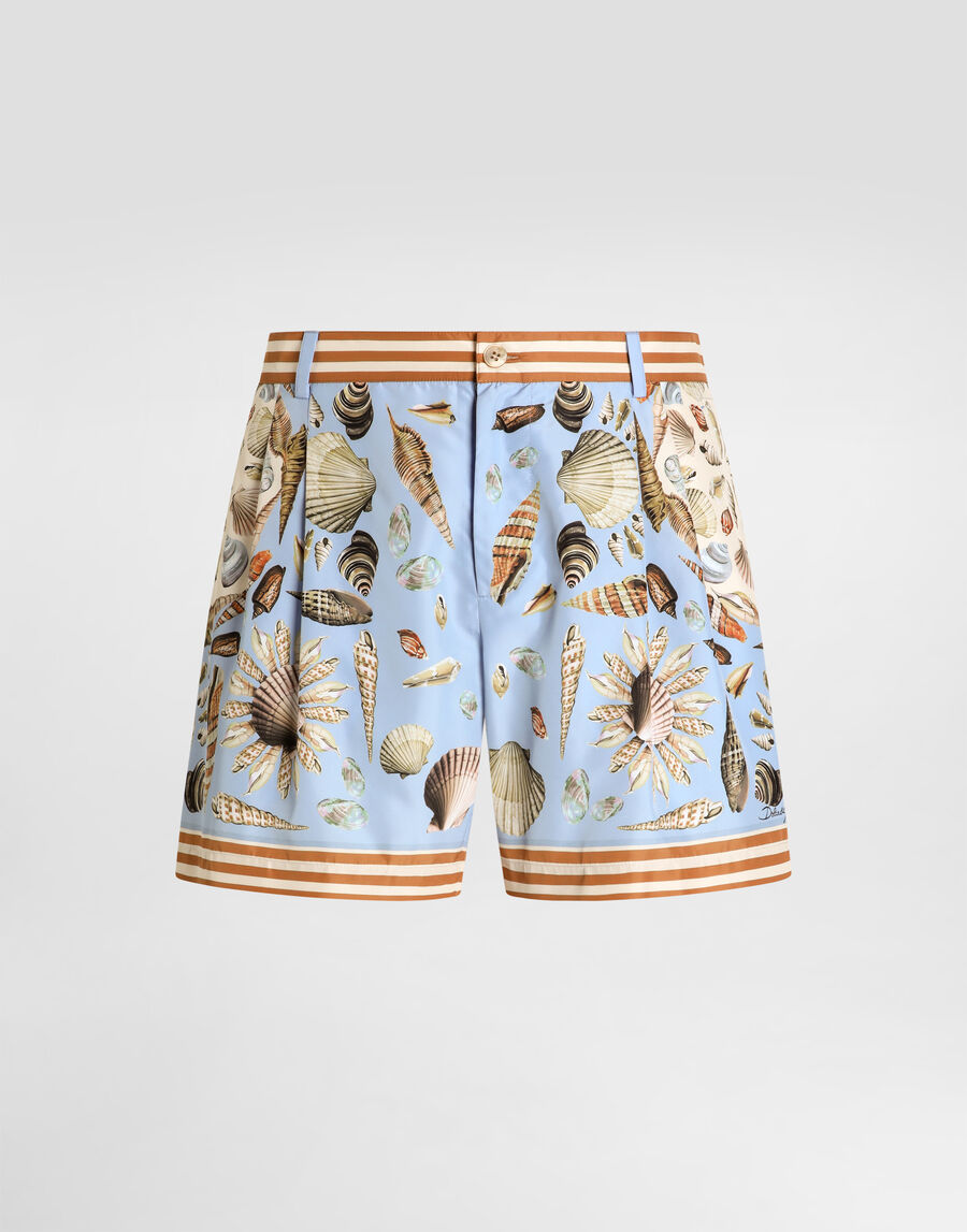 Shell-print short swim boxer shorts