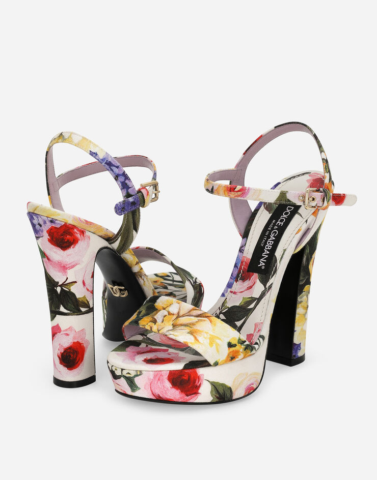 Dolce & Gabbana Gabardine platform sandals Print CR1686AS817