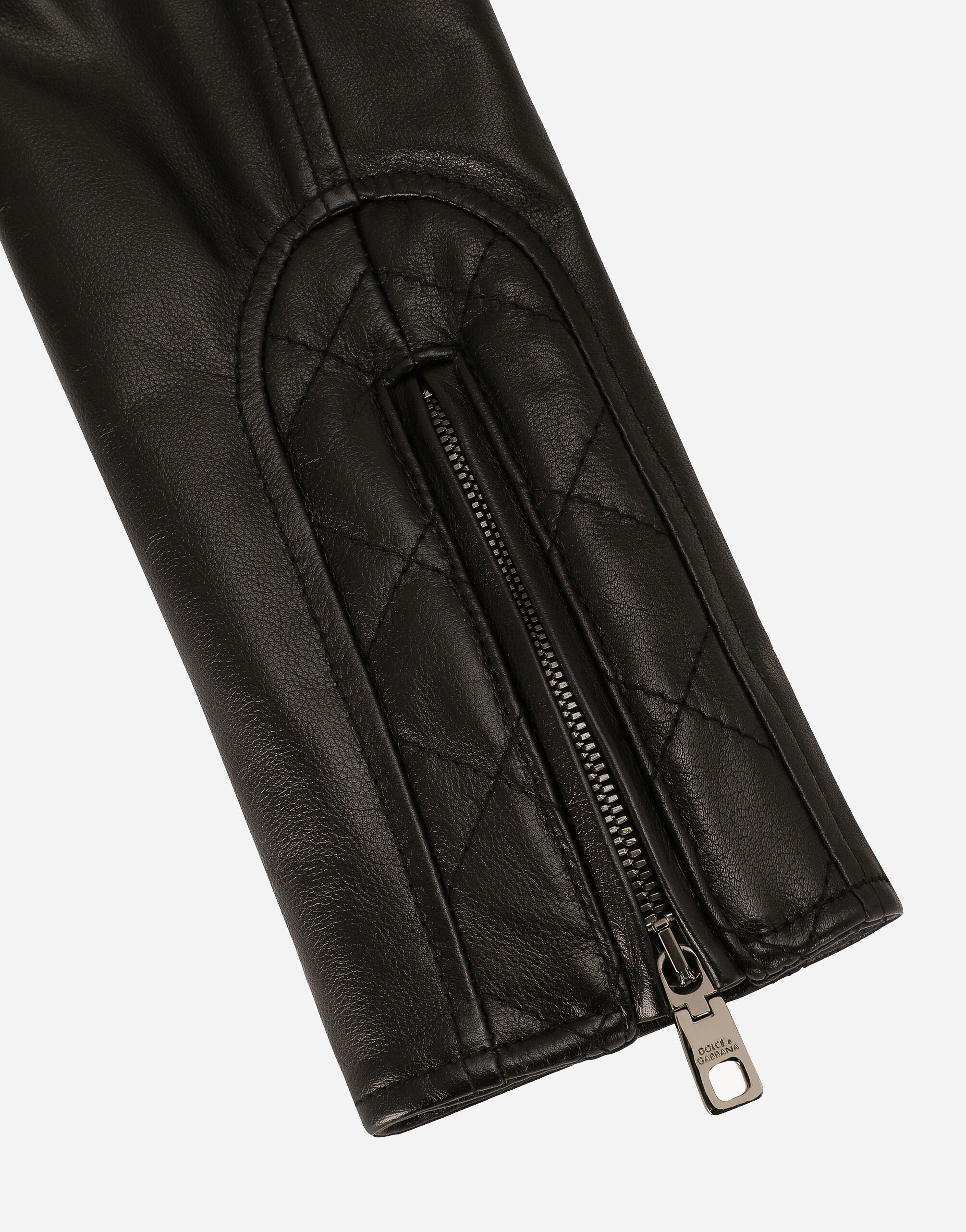 DOLCE & GABBANA 黒 レザーライダースジャケット Dolce & Gabbana レザーライダースジャケット | ブラック