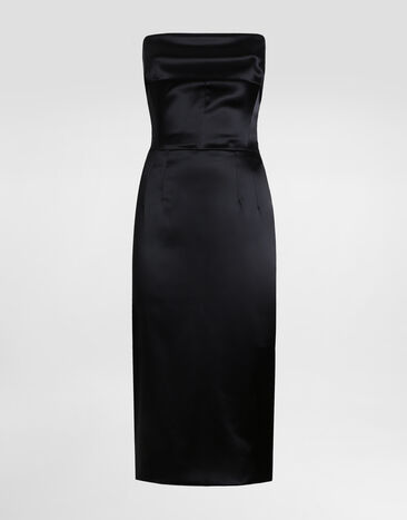 Dolce & Gabbana Satin calf-length corset sheath dress Print F6IAPTFSUBV