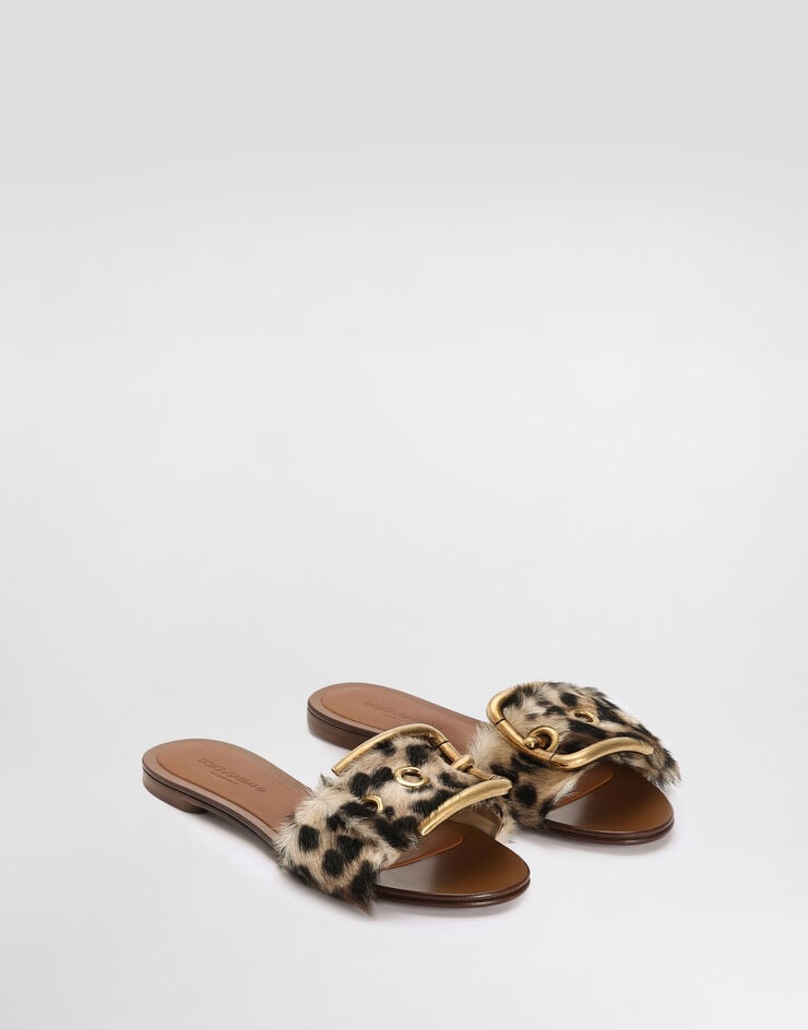 Dolce & Gabbana Leo-print flat slippers Print CQ0681A0081