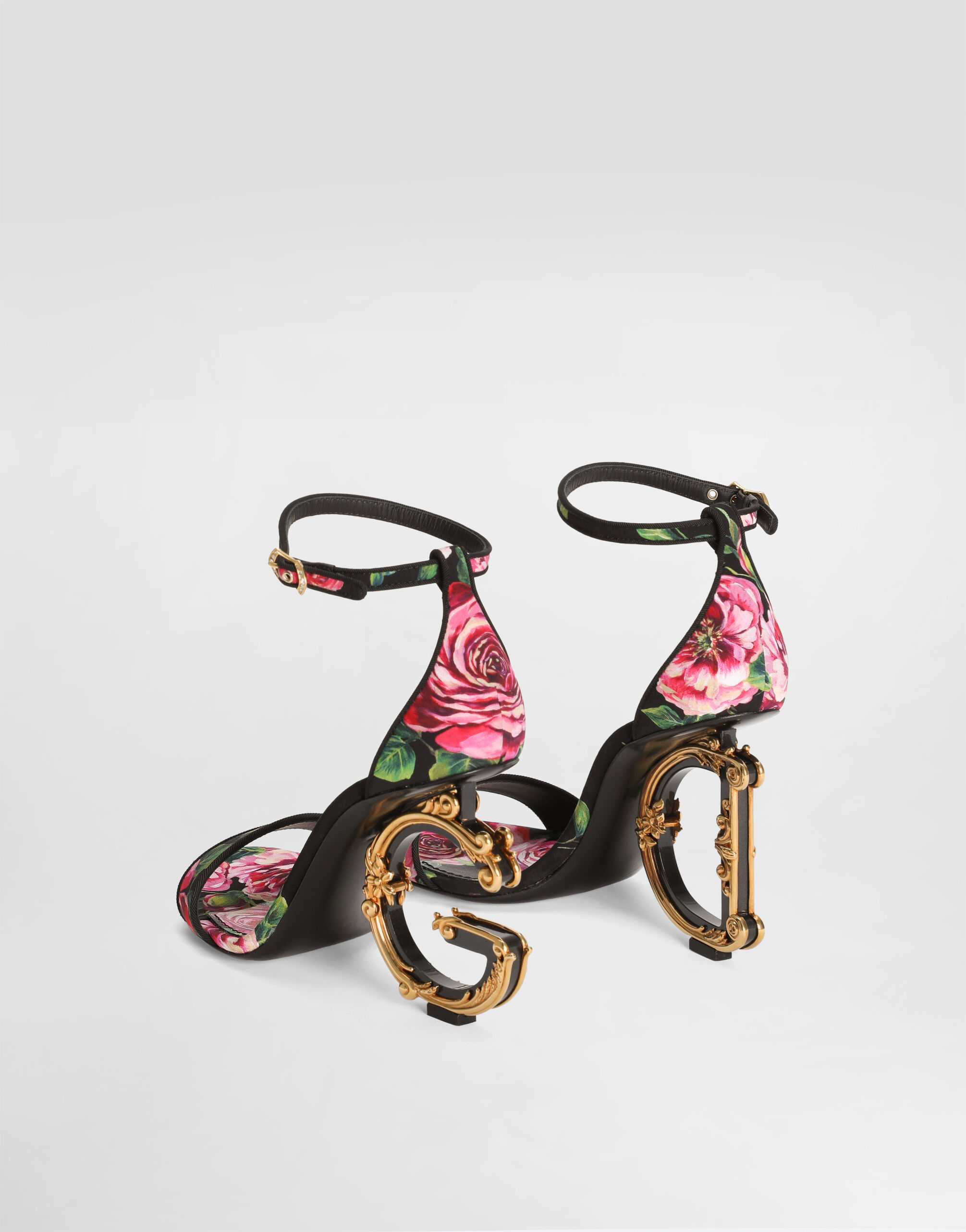 Satin baroque DG sandals in Print for Women | Dolce&Gabbana® US