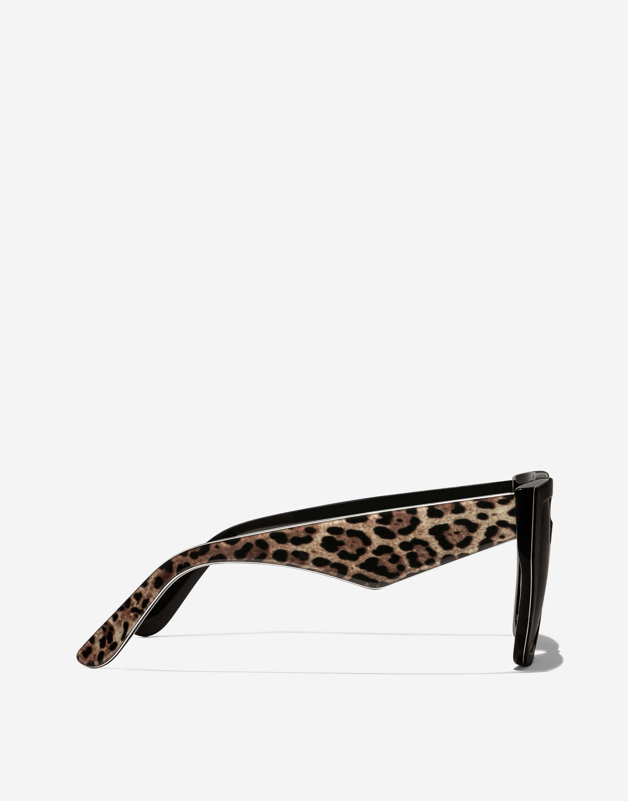 DG Crossed Sunglasses in Leo brown on black for Women | Dolce&Gabbana®