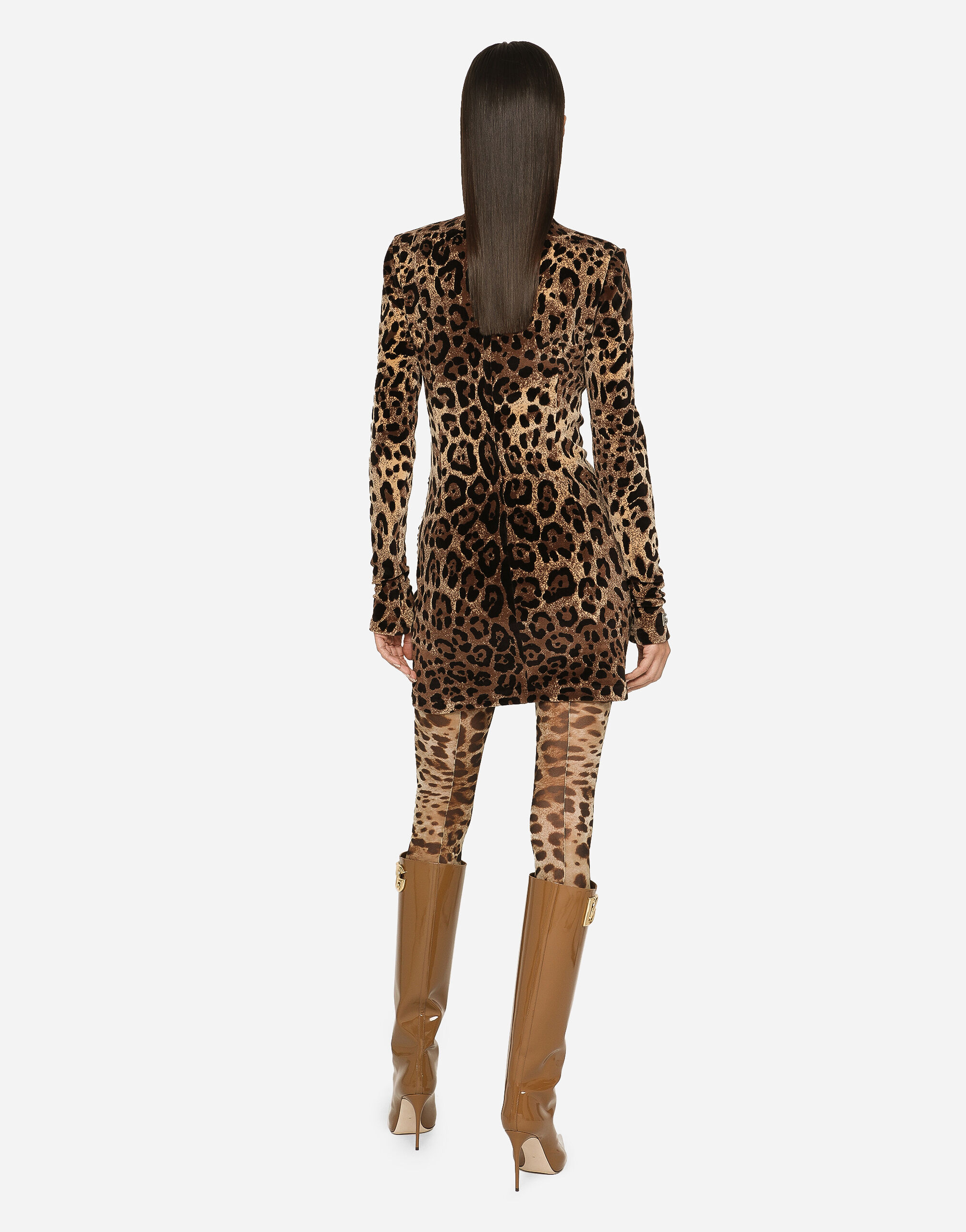 Short chenille jacquard dress with DG logo - thumbnail 3