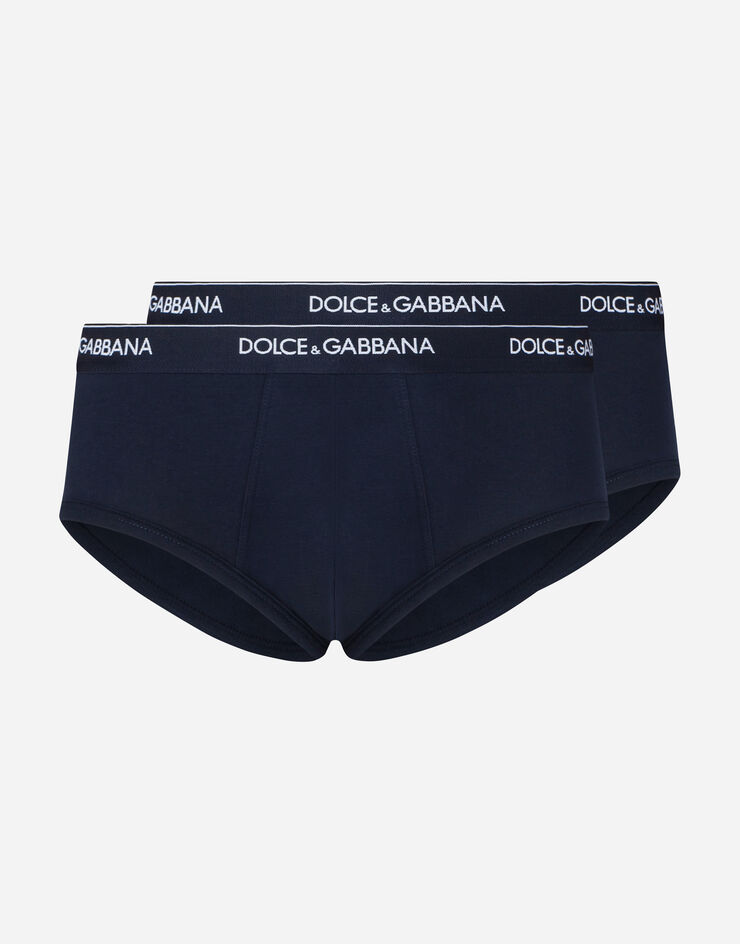 Dolce & Gabbana Brando slip zweierpack aus stretch-baumwolle BLAU M9C05JFUGIW