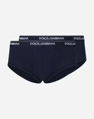Dolce & Gabbana Two-pack Brando briefs in stretch cotton Blue M9C07JONN95