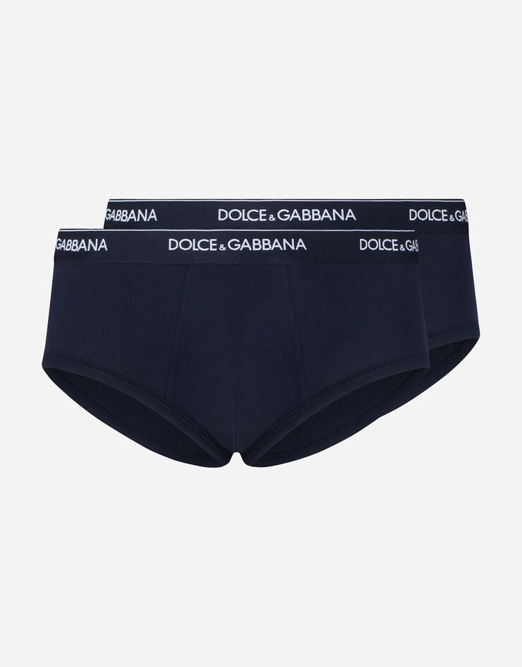 Dolce & Gabbana BRANDO 弹力棉质三角内裤（两件入） 蓝 M9C05JFUGIW