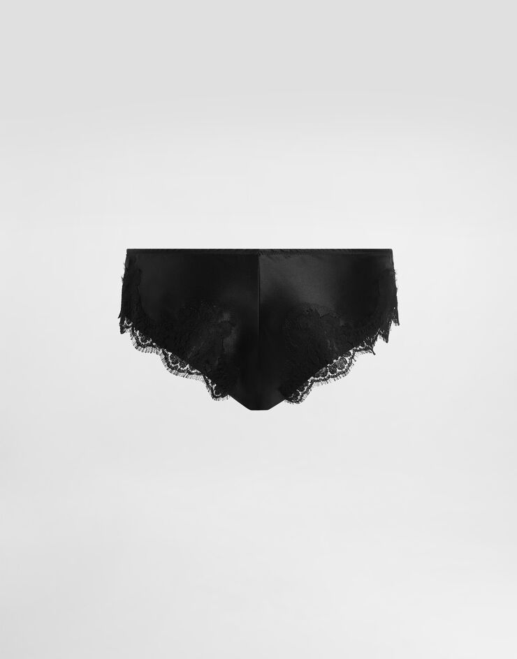 Dolce & Gabbana Satin briefs with lace detailing Black O2A02TONO13