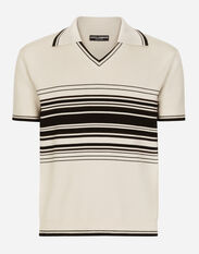 Dolce & Gabbana Wool polo-shirt with contrasting stripes Multicolor GXX14ZJCVQ9