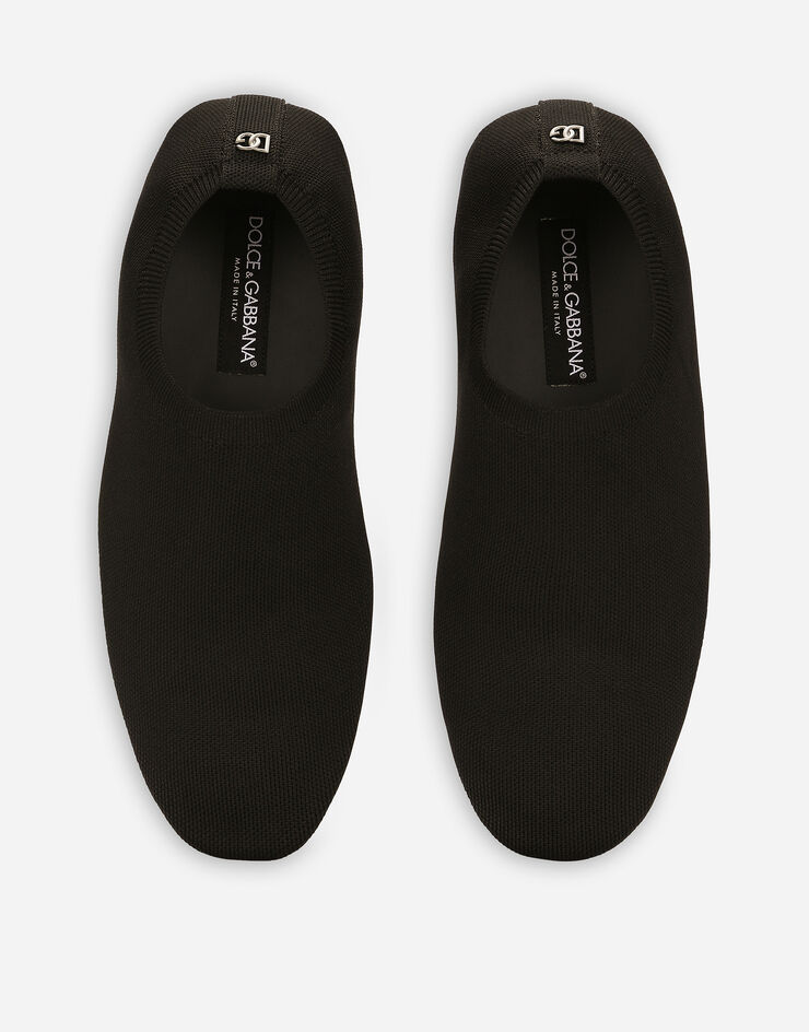 Dolce & Gabbana Slippers en fine maille stretch Noir A50610AT397