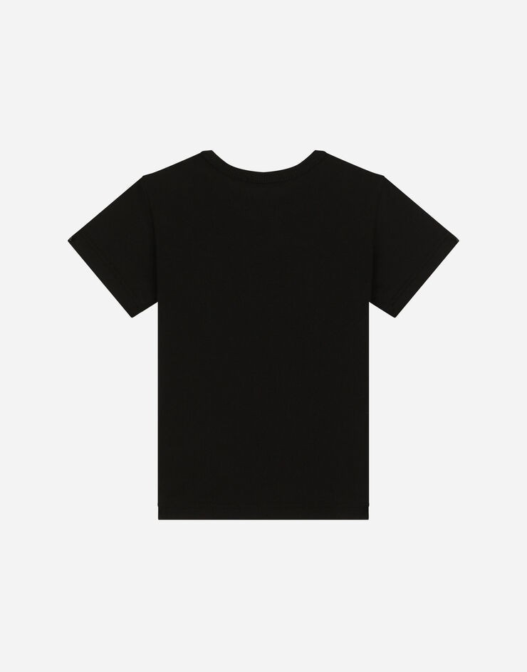 DolceGabbanaSpa Jersey T-shirt with logo tag Black L1JT7TG7I2O