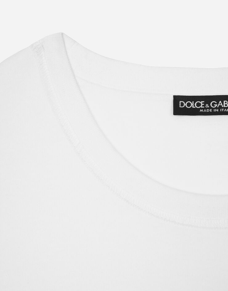 Dolce & Gabbana T-shirt à manches courtes et imprimé marine Blanc G8PB8TG7K5W